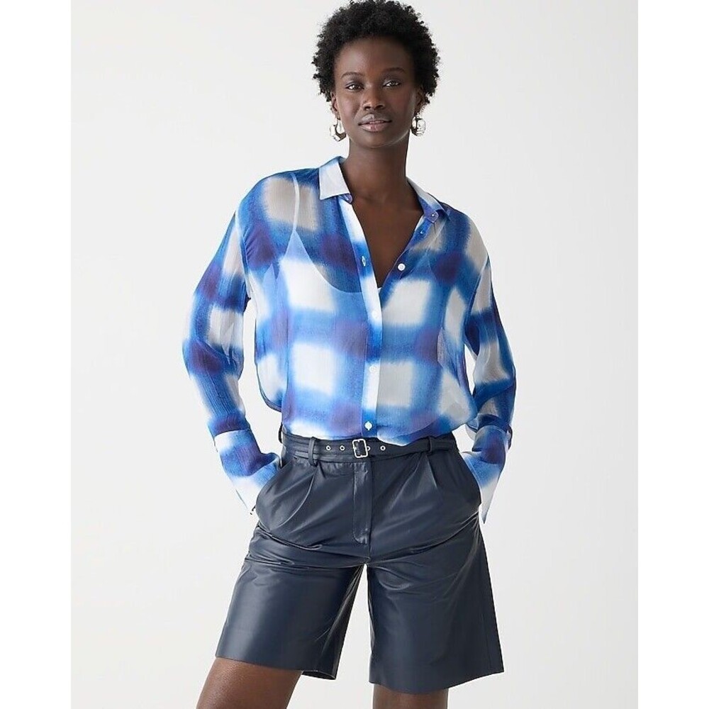 J.Crew Garçon classic shirt in crinkle cupro lightweight NWT Size 00